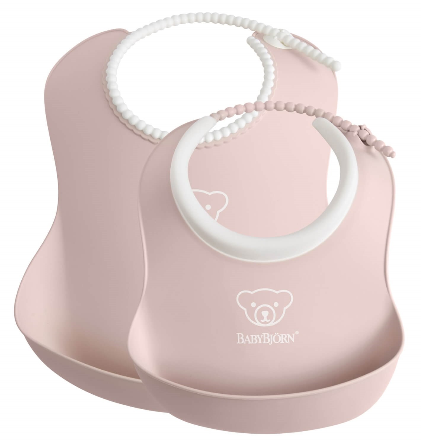 Set 2 bavete BabyBjorn Baby Feeding Set Powder Pink