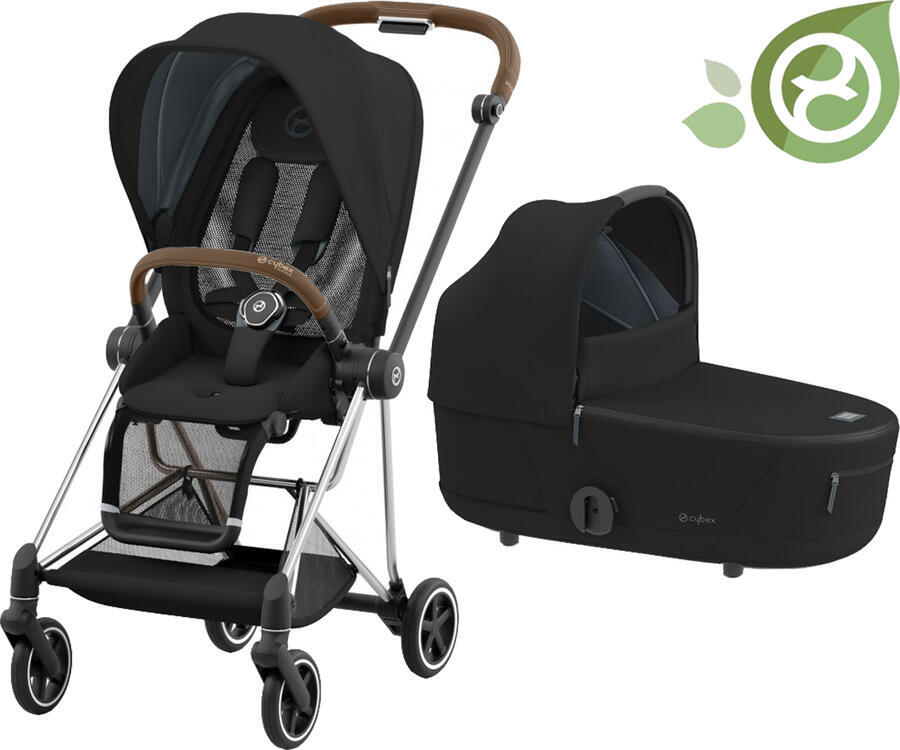 Carucior 2 in 1 Cybex Mios cadru Chrome Brown, Onyx Black