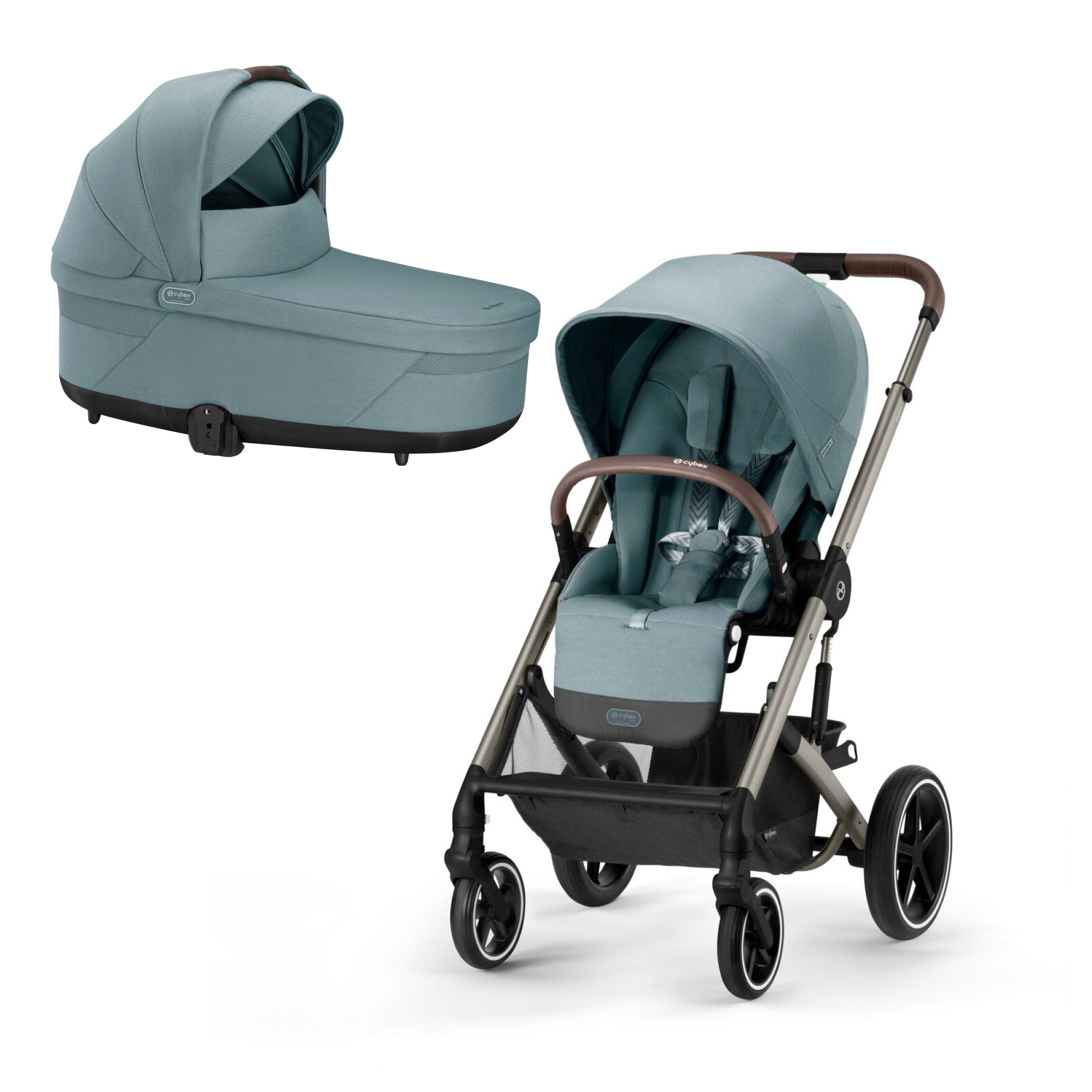 Carucior 2 in 1 Cybex Balios S Lux Sky Blue cadru aluminiu New*