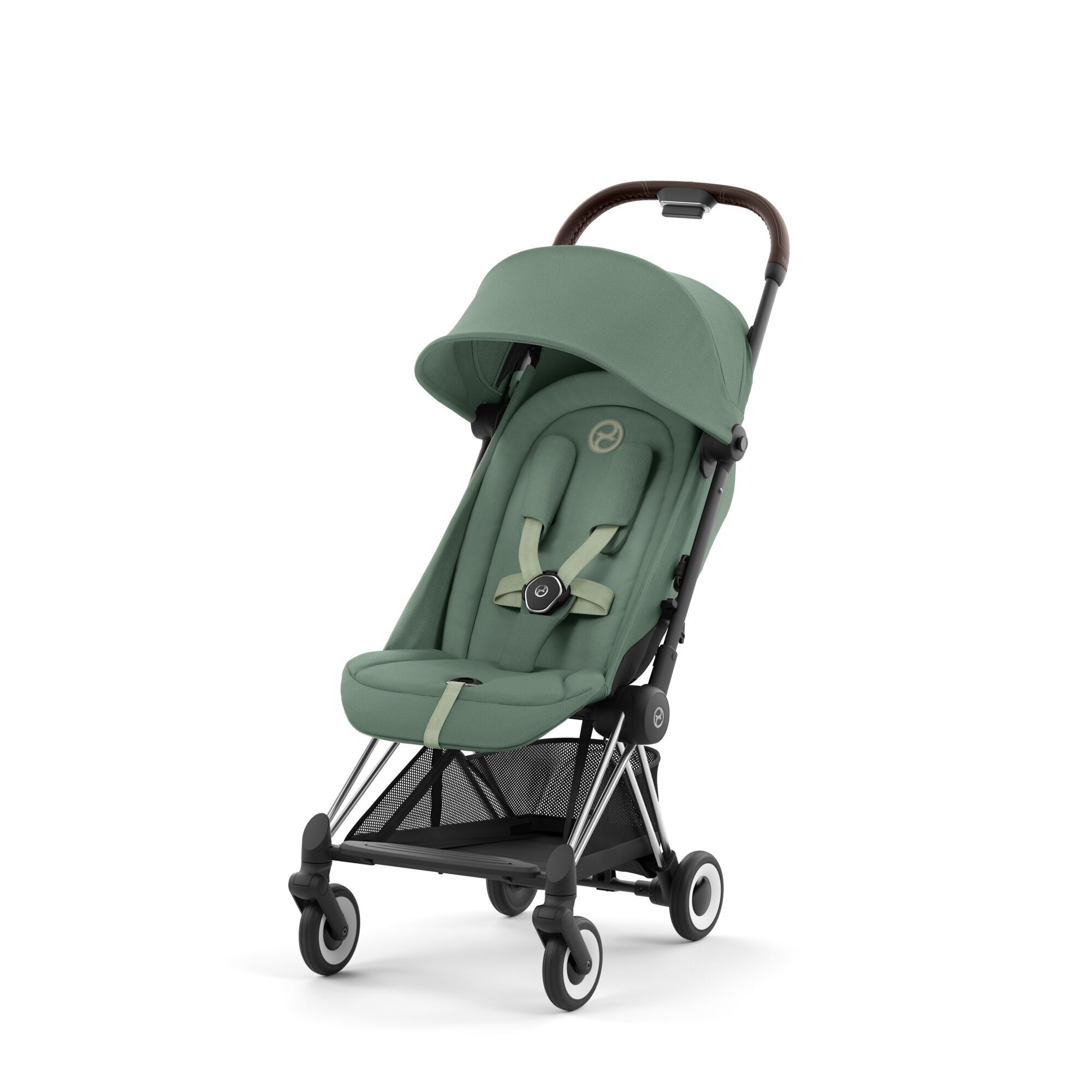 Cybex Carucior ultracompact Coya Leaf Green cadru Chrome Brown