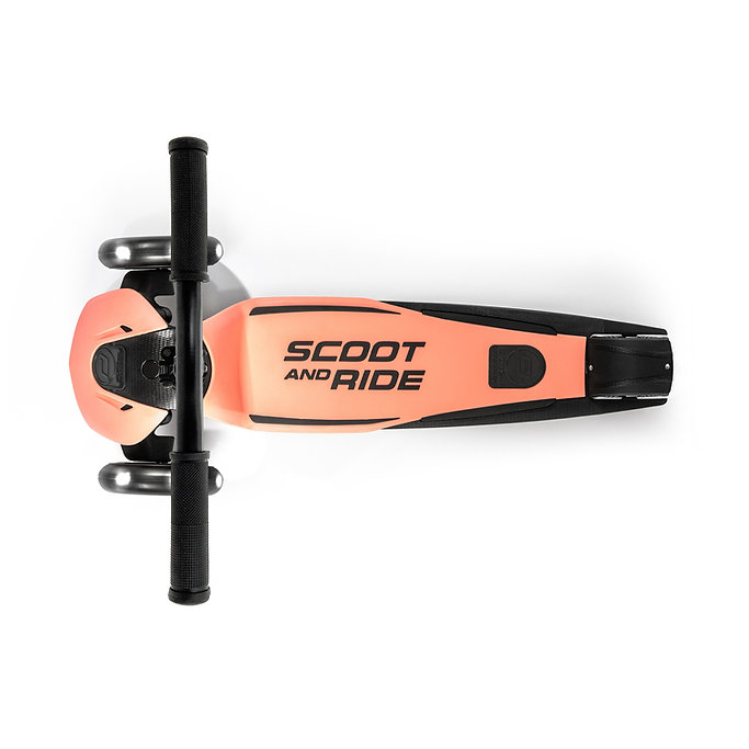 Trotineta pliabila cu roti luminoase pentru copii si adulti Scoot & Ride HighwayKick 5 Peach, 5 ani+