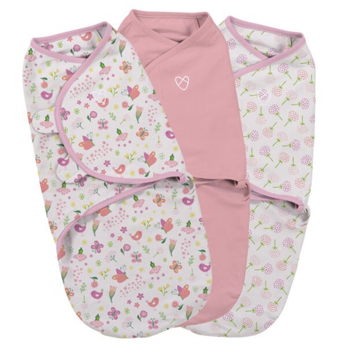 Sistem de infasare pentru bebelusi Summer Infant SwaddleMe Secret Garden (0-3 luni), 3 piese