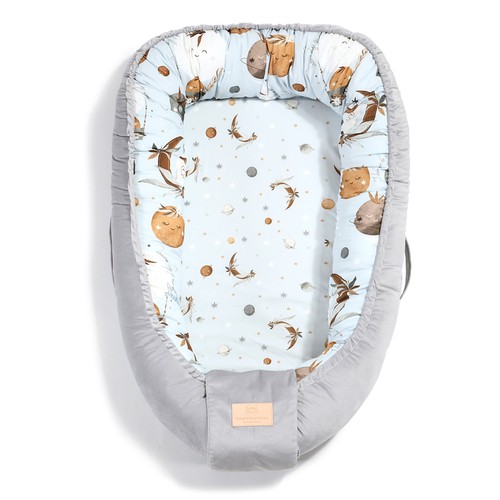 Babynest La Millou Velvet Collection - Fly me to the moon Sky- Dark Grey