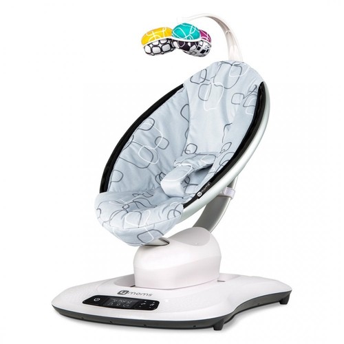 Fotoliu balansoar bebelusi 4MOMS MamaRoo 4.0 Plush, Silver