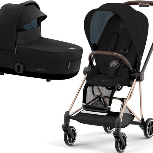 Carucior 2 in 1 Cybex Mios cadru Rose Gold, Deep Black