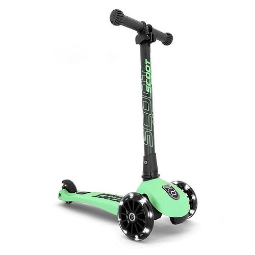 Trotineta copii pliabila cu roti luminoase Scoot & Ride HighwayKick 3 Kiwi, 3-6 ani