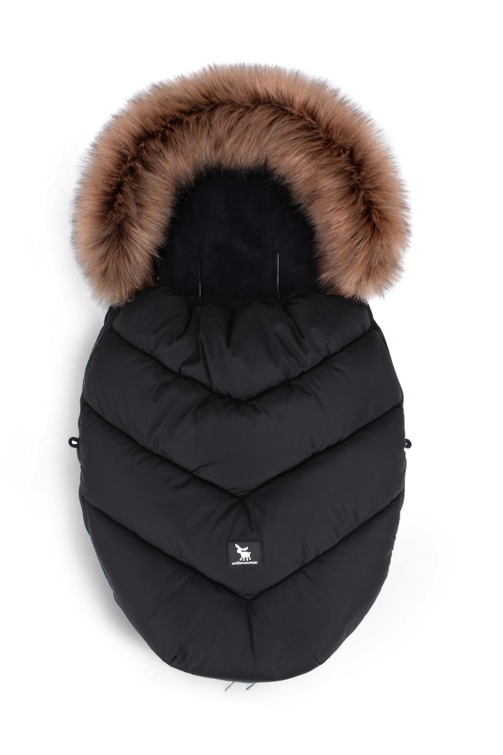 Husă de iarnă Cottonmoose pentru carucior 0-12  luni MINI Moose, Black