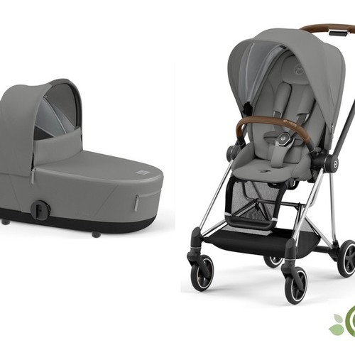 Carucior 2 in 1 Cybex Mios cadru Chrome Brown, Pearl Grey