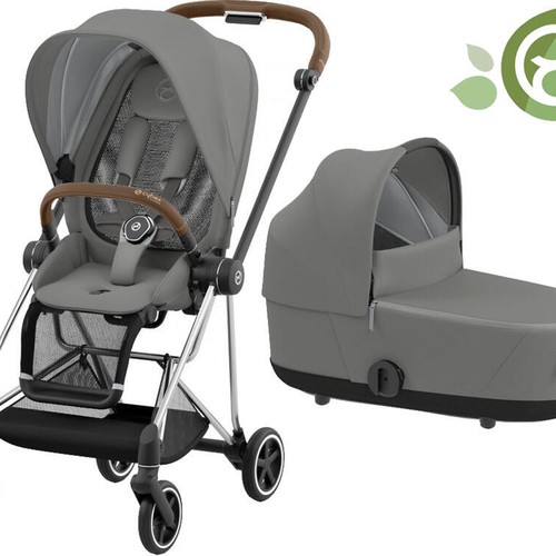 Коляска 2 в 1 Cybex Mios шасси Chrome Brown, Pearl Grey