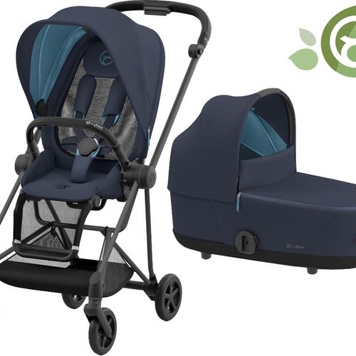 Коляска 2 в 1 Cybex Mios шасси Chrome Brown, Dark navy blue