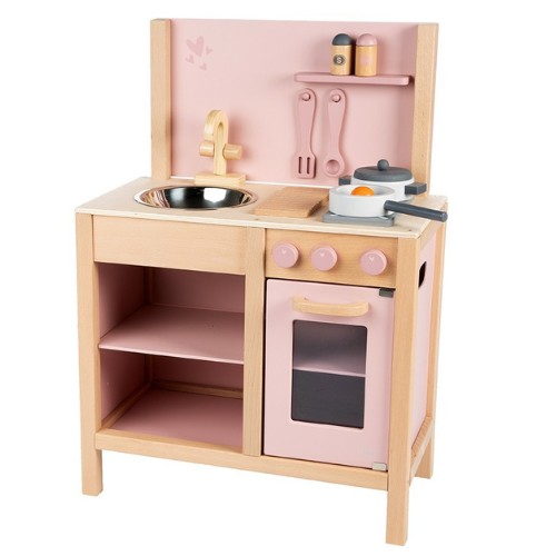 Jucarie din lemn pentru copii, Label Label, Bucatarie Pink