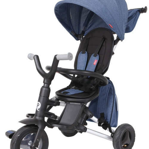 Tricicleta ultrapliabila copii Qplay Nova Plus Rubber Blue