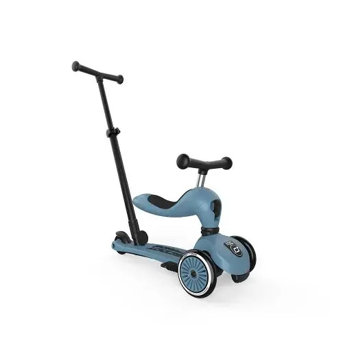 Trotineta cu sezut si maner, transformabila 3-in-1 Scoot & Ride HighwayKick 1 Steel , 1-5 ani