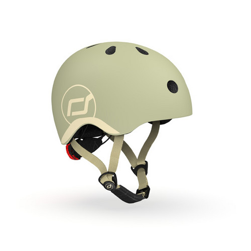 Casca de protectie pentru copii, cu sistem de reglare, Scoot & Ride Olive, XXS-S, 1 an+
