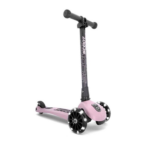 Trotineta copii pliabila cu roti luminoase Scoot & Ride HighwayKick 3 Rose, 3-6 ani