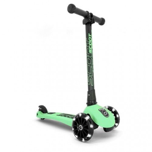 Trotineta copii pliabila cu roti luminoase Scoot & Ride HighwayKick 3 Kiwi, 3-6 ani