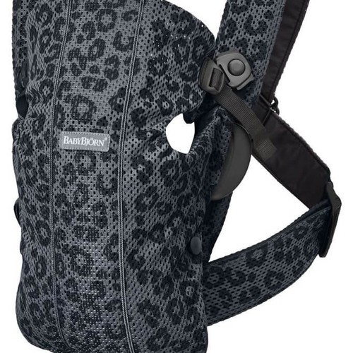 Marsupiu anatomic BabyBjorn Mini Anthracite/Leopard