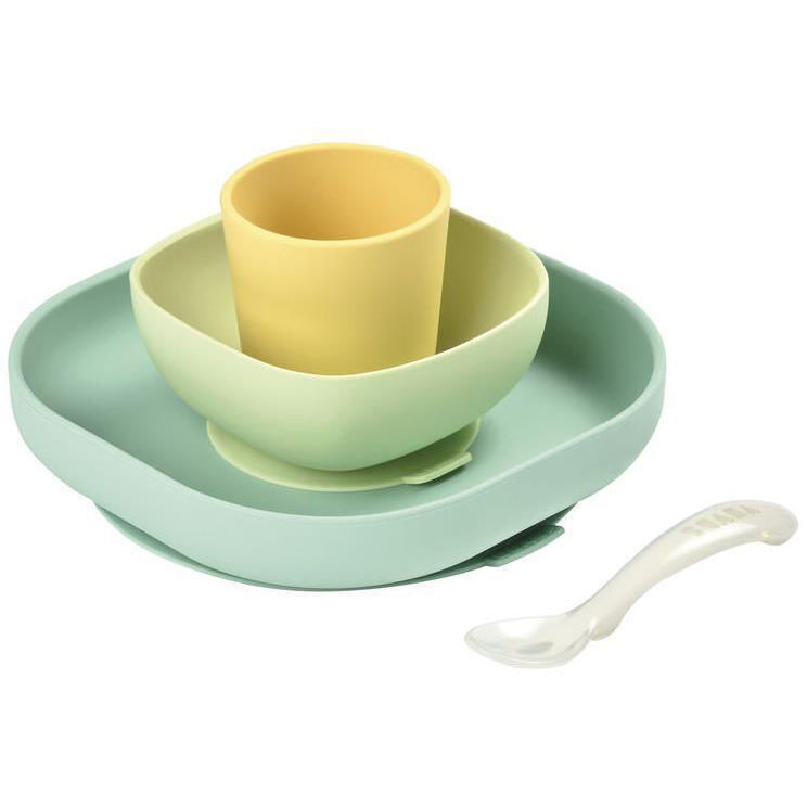 Beaba Set de masa din silicon 4 piese - Galben