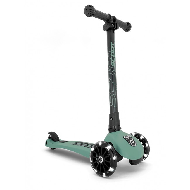 Trotineta copii pliabila cu roti luminoase Scoot & Ride HighwayKick 3 Forest, 3-6 ani