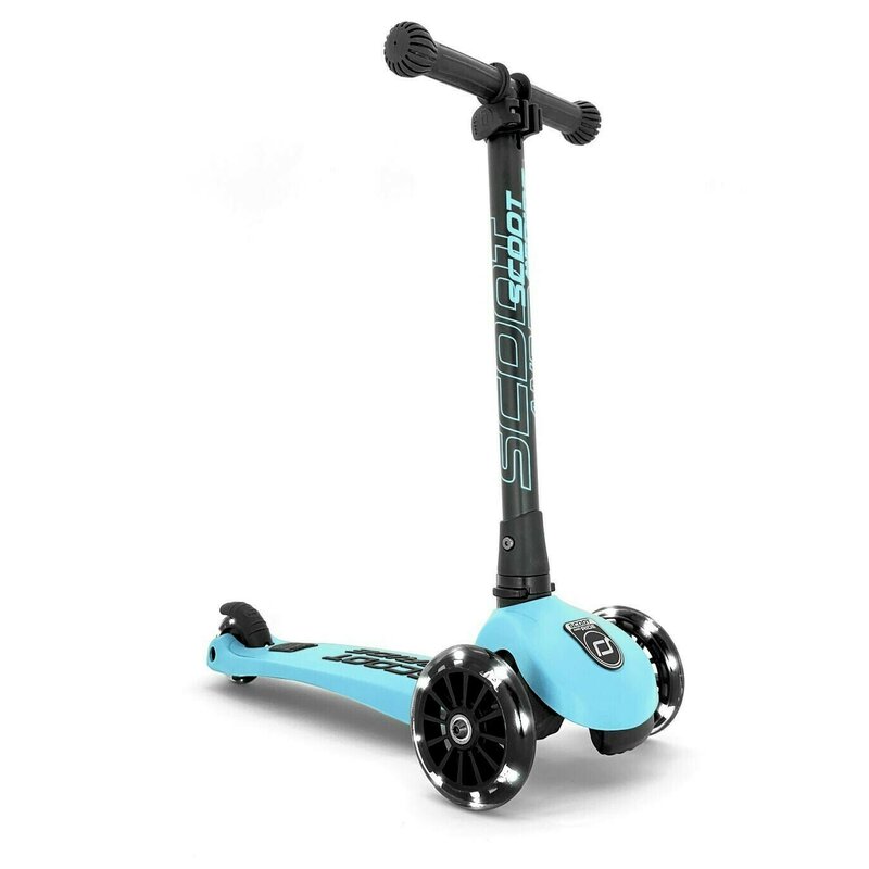 Trotineta copii pliabila cu roti luminoase Scoot & Ride HighwayKick 3 Blueberry, 3-6 ani