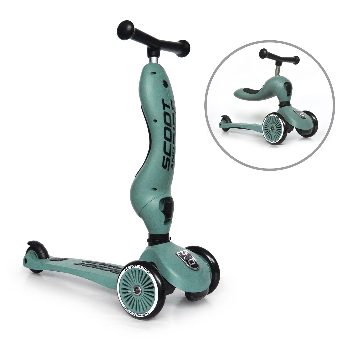 Trotineta 2-in-1 Scoot & Ride HighwayKick 1 Forest, 1-5 ani